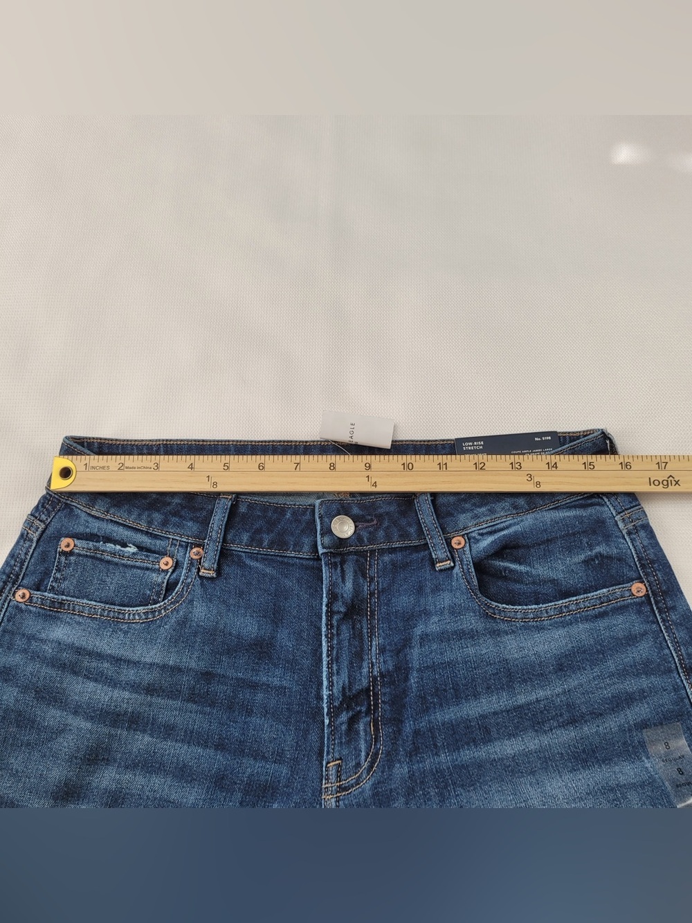 ✅ NWT American Eagle Dreamy Drape Baggy Wide Leg Jeans Blue Wash size 8 / 29 R - Picture 9 of 11